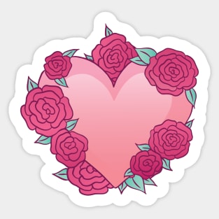 Rose-Covered Heart Sticker